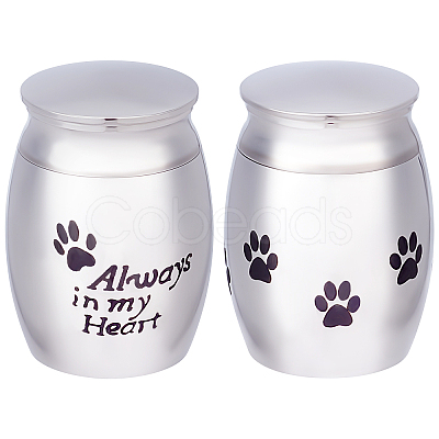 2Pcs 2 Style 316 Stainless Steel Pet Cinerary Casket AJEW-CN0001-20A-1