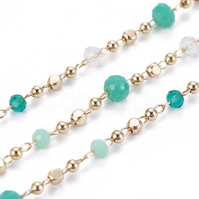 Handmade Glass Beaded Chains CHC-K007-G01-G-1