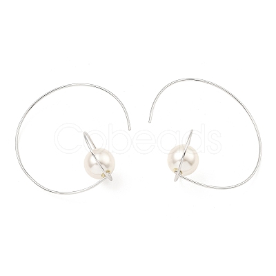 Rhodium Plated 925 Sterling Silver Dangle Earrings EJEW-Z024-01C-P-1