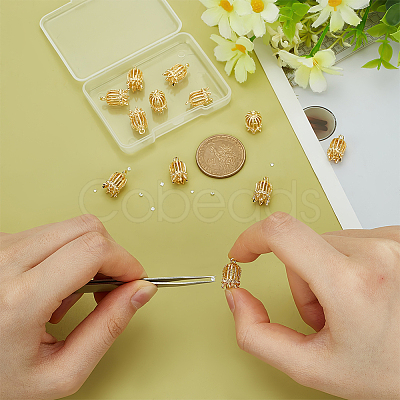 12Pcs Brass Connector Rhinestone Settings KK-PH0010-47-1