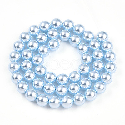 Baking Paint Pearlized Glass Pearl Bead Strands HY-N002-8mm-A05-1