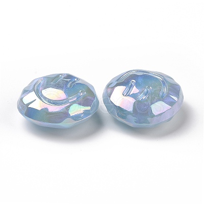 Rainbow Iridescent Plating Acrylic Beads OACR-A010-05C-1