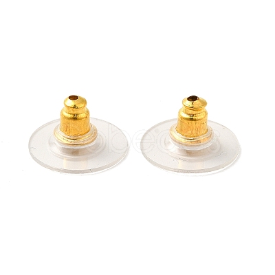 Brass Bullet Clutch Earring Backs X-KK-I057-G-1