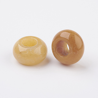 Natural Yellow Jade European Beads G-G740-14x8mm-09-1