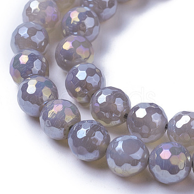 Electroplate Natural Grey Agate Beads Strands G-F627-01-C01-1