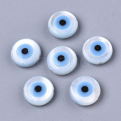 Natural White Shell Mother of Pearl Shell Beads X-SSHEL-N034-51-1