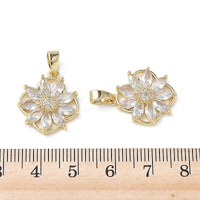 Brass Micro Pave Clear Cubic Zirconia Pendants KK-A299-15G-1