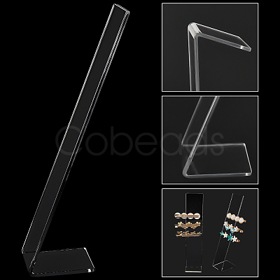 4Pcs Clear Acrylic Slant Back Hairpin Display Stands ODIS-SP0001-05-1