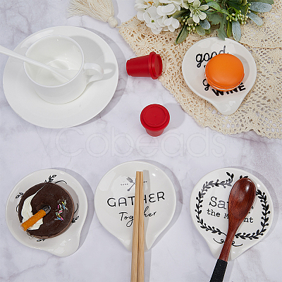 Ceramic Spoon Holders AJEW-WH0083-38A-1