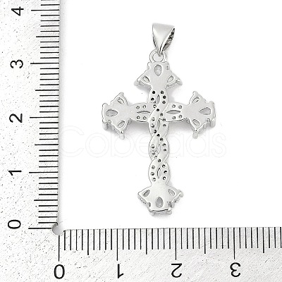 Brass Micro Pave Clear Cubic Zirconia Pendants KK-G522-51P-01-1