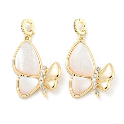 Brass Micro Pave Clear Cubic Zirconia Pendants KK-L211-019G-01-1