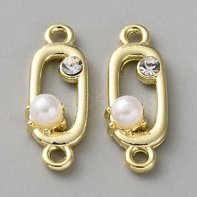 Alloy Crystal Rhinestone & White Plastic Pearl Link sConnector Charms FIND-WH0365-083G-02-1