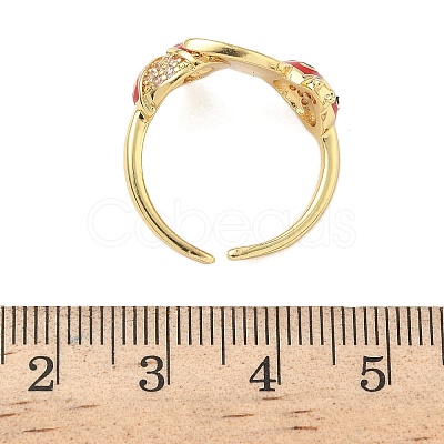 Brass Micro Pave Cubic Zirconia Cuff Rings for Women RJEW-F196-01G-1