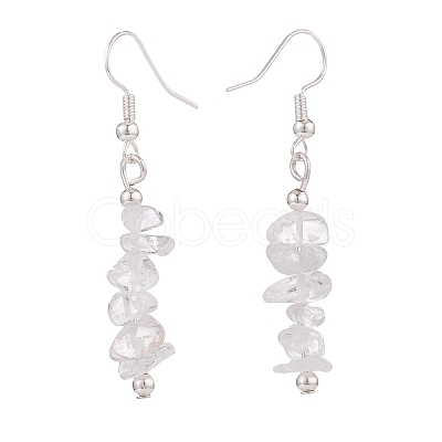 Natural Quartz Crystal Chips Beaded Jewelry Set SJEW-JS01232-05-1