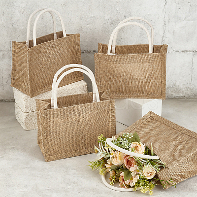 Reusable Jute Tote Bags LS-AJEW-WH0816-490-1