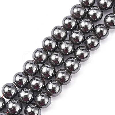 Magnetic Synthetic Hematite Beads Strands X-G-Q893-12mm-1