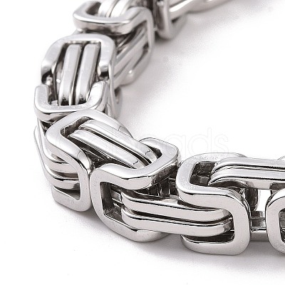 Tarnish Resistant 201 Stainless Steel Byzantine Chain Bracelets BJEW-V0345-01-1