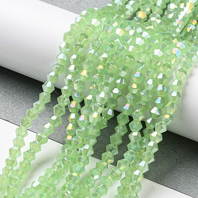 Imitation Jade Electroplate Glass Beads Strands LS-GLAA-F029-J4mm-A01-1