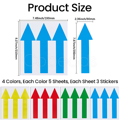 20Sheets 4 Colors Paper Self-Adhesive Arrows Guide Label Stickers DIY-GF0014-48-1