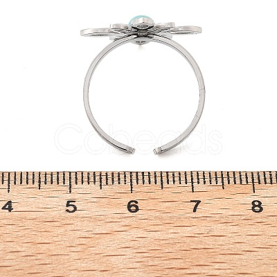Synthetic Turquoise Finger Rings RJEW-I110-02P-02-1