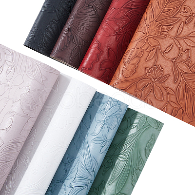 8 Sheets 8 Colors PVC Leather Fabric DIY-FH0010-89-1