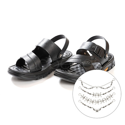 8Pcs 4 Styles Gothic Style Skull Wing Iron Twisted Boot Strap Chains for Halloween FIND-AB00066-1