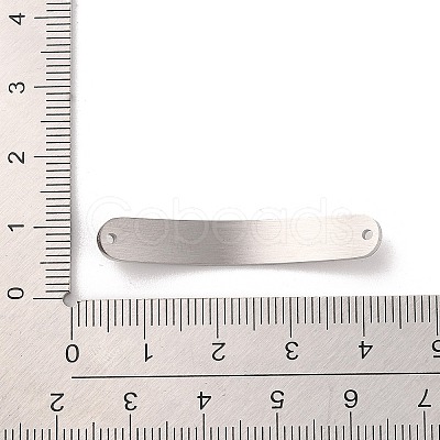 Non-Tarnish 304 Stainless Steel Brushed Curved Rectangle Connector Charms STAS-R222-03P-1