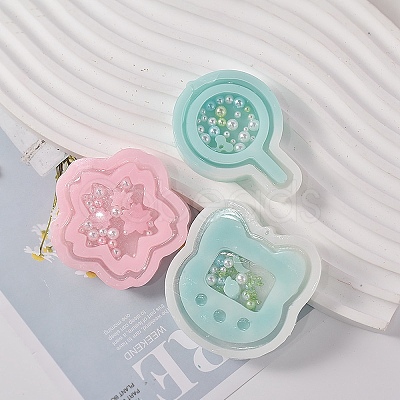 DIY Sakura & Cat's Head & Star & Lollipop Shaped Pendant Food-grade Silicone Molds LS-SIMO-D001-06-1