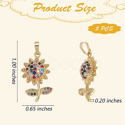 Brass Micro Pave Cubic Zirconia Pendants ZIRC-SZ0003-47-1