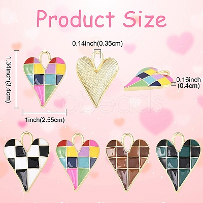 5Pcs Rack Plating Alloy Enamel Pendants ENAM-YW0006-59-1