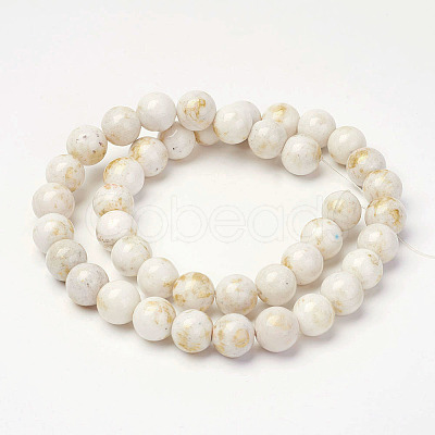 Natural Mashan Jade Beads Strands G-P232-01-F-8mm-1