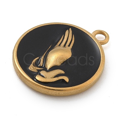 304 Stainless Steel Enamel Pendants STAS-M084-09G-02-1