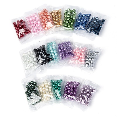 18 Colors Glass Pearl Beads HY-JQ0001-8mm-02-1