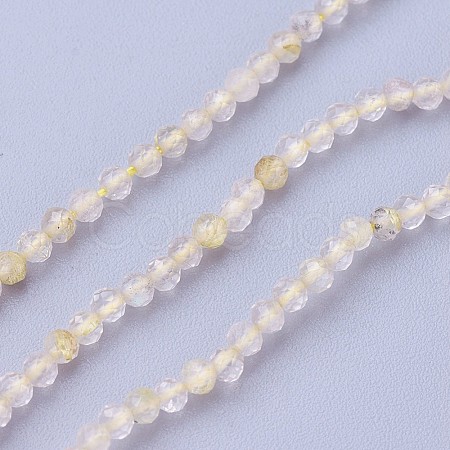Natural Gold Rutilated Quartz Beads Strands G-F619-10A-2mm-1