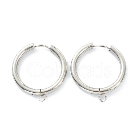 Tarnish Resistant 201 Stainless Steel Huggie Hoop Earring Findings STAS-P283-01M-P-1