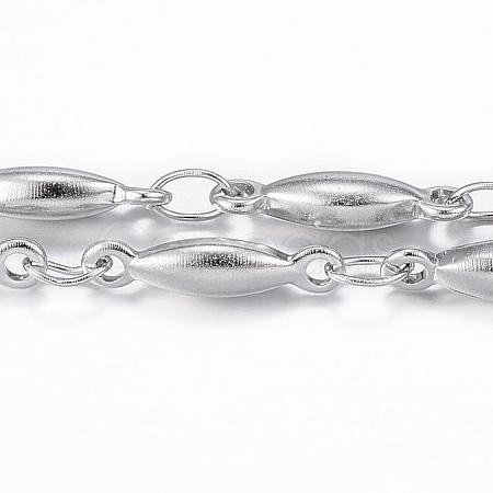 Tarnish Resistant 304 Stainless Steel Bar Link Chains CHS-H009-18P-1