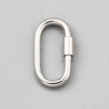1Pc 925 Sterling Silver Locking Carabiner STER-NB0001-24P-1