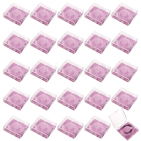 Portable Clear Rectangle Empty Eyelash Case CON-WH0086-077-1