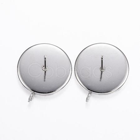 Non-Tarnish 304 Stainless Steel Stud Earring Settings STAS-H380-A-13P-1