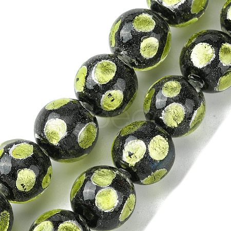 Handmade Silver Sand Lampwork Beads Strands LAMP-A003-01B-1