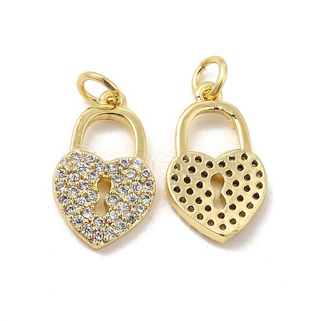 Brass Micro Pave Clear Cubic Zirconia Pendants KK-E068-VB159-1