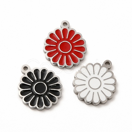 304 Stainless Steel Enamel Charms STAS-F291-03P-1