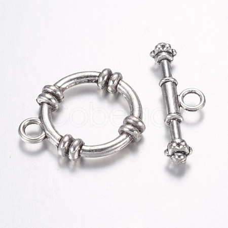 Tibetan Style Alloy Toggle Clasps PALLOY-G117-09AS-1