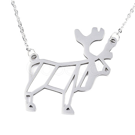 Non-Tarnish 201 Stainless Steel Pendant Necklaces NJEW-T009-JN092-1-40-1