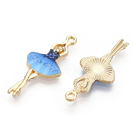 Printed Light Gold Tone Alloy Pendants ENAM-N056-207G-1