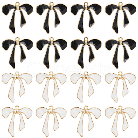 48Pcs 2 Colors Alloy Enamel Pendants ENAM-SC0006-56-1