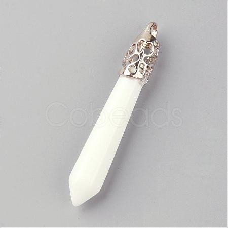 Natural White Jade Big Pendants G-R278-87-1