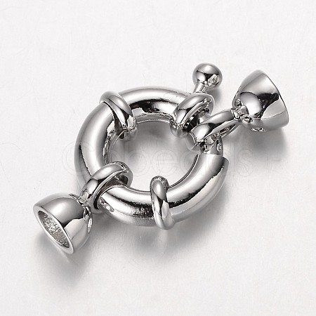 Brass Spring Ring Clasps KK-O091-01P-NR-1