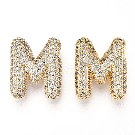 Brass Micro Pave Cubic Zirconia Pendants KK-N254-06G-M-1