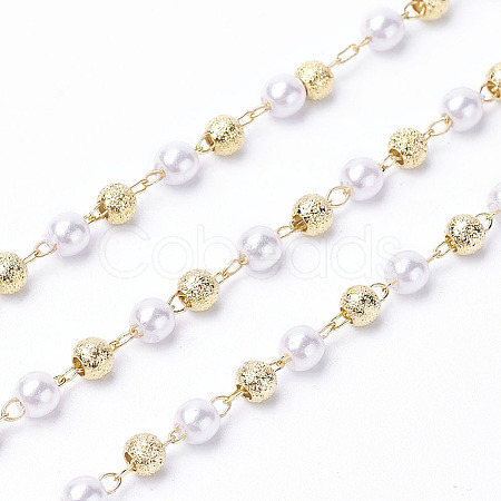 3.28 Feet Handmade Acrylic Beaded Chains X-KK-I651-02G-1